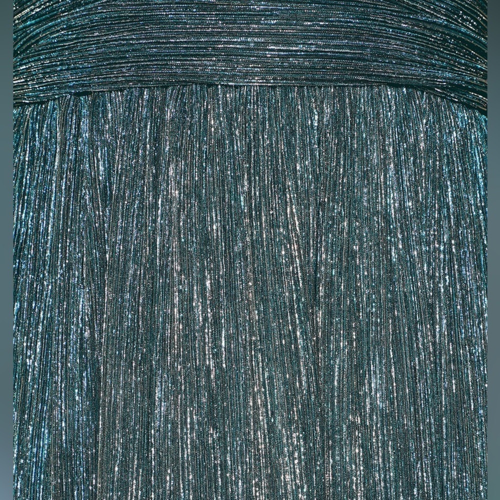 Gold and Teal Blue Skater Dress - Picture 5 of 6